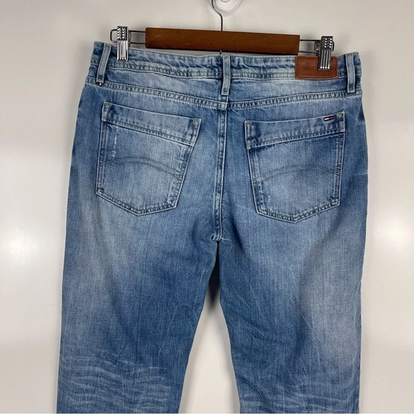 Tommy Hilfiger Distressed Mid Rise Straight Ankle Suky Jeans Size 28 - Picture 4 of 9